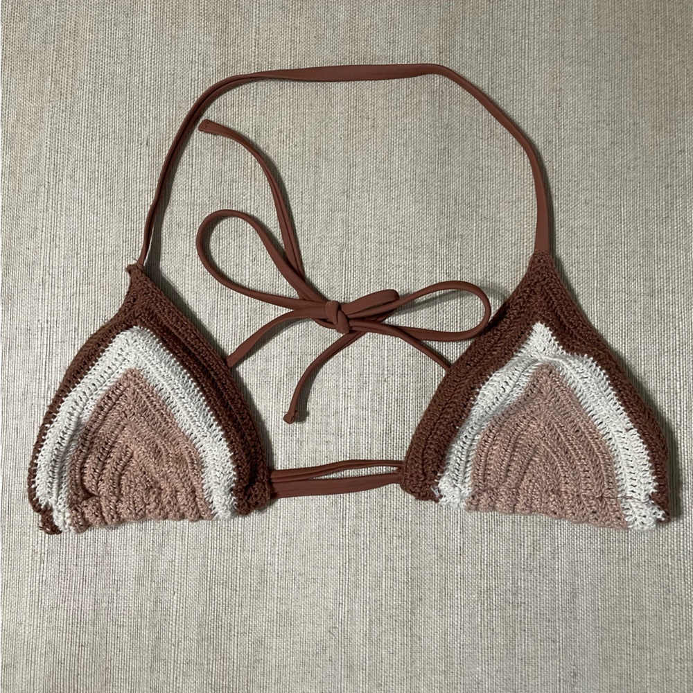 Xhilaration Brown crochet Bikini Top